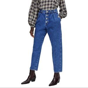 Zara Z1975 Pleated Baggy Jeans 100% Cotton